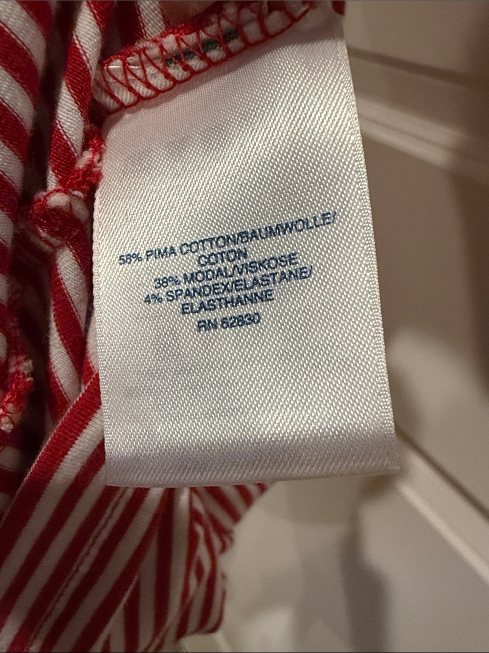 Lands' End Red and White Striped Drawstring Tee Dress - Picture 8 of 8